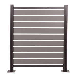 Mülltonnenverkleidung Alu Holzoptik erweiterbar 130x110cm grau
