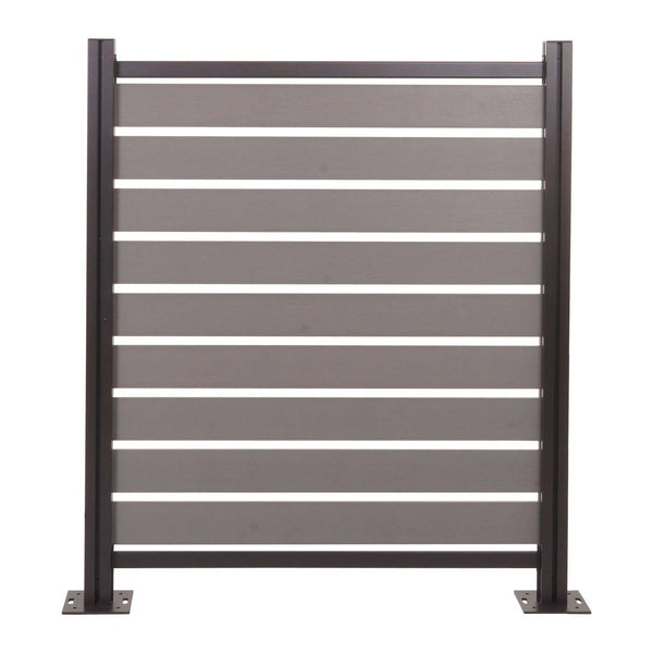 Mülltonnenverkleidung Alu Holzoptik erweiterbar 130x110cm grau