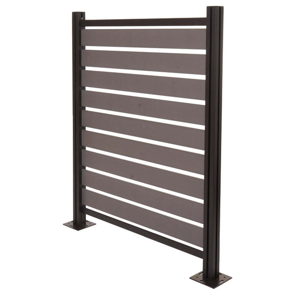 Mülltonnenverkleidung Alu Holzoptik erweiterbar 130x110cm grau