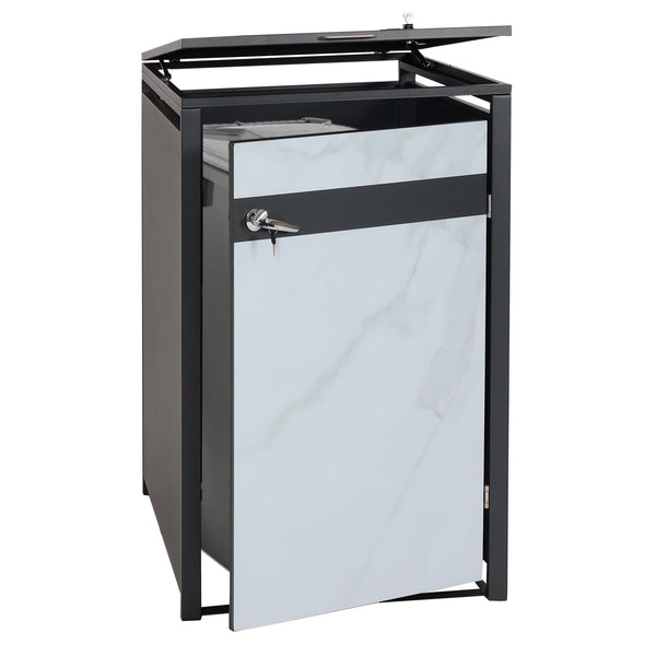 Mülltonnenverkleidung anthrazit-marmor. Metall. erweiterbar