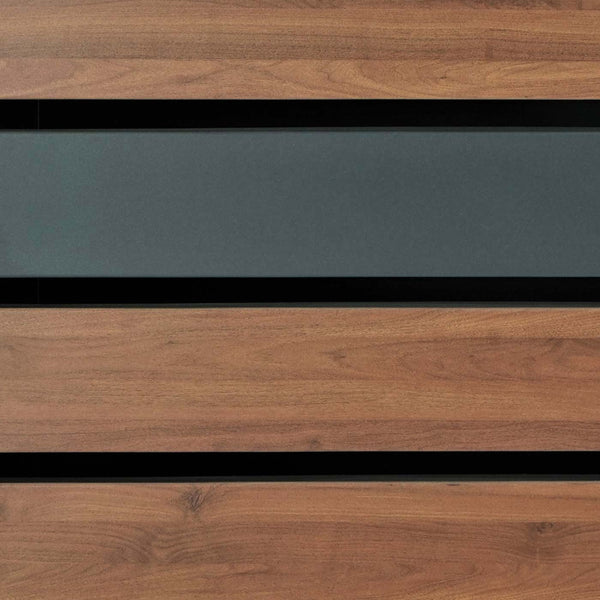 Mülltonnenverkleidung Metall anthrazit Kirsche-Holzoptik dunkelbraun