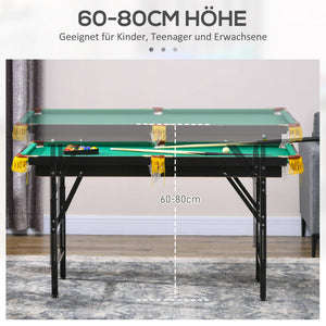 2in1 Multigame Spieletisch Tischtennis & Billard für Kinder & Erwachsene