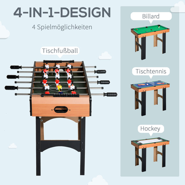 Table multi-jeux 4 en 1 : baby-foot, hockey sur table, ping-pong et billard pour s’amuser !