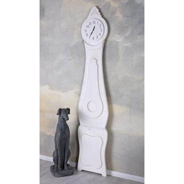 SCHWEDISCHE WANDUHR MORA GROSSUHR SHABBY CHIC WEISS 195 CM