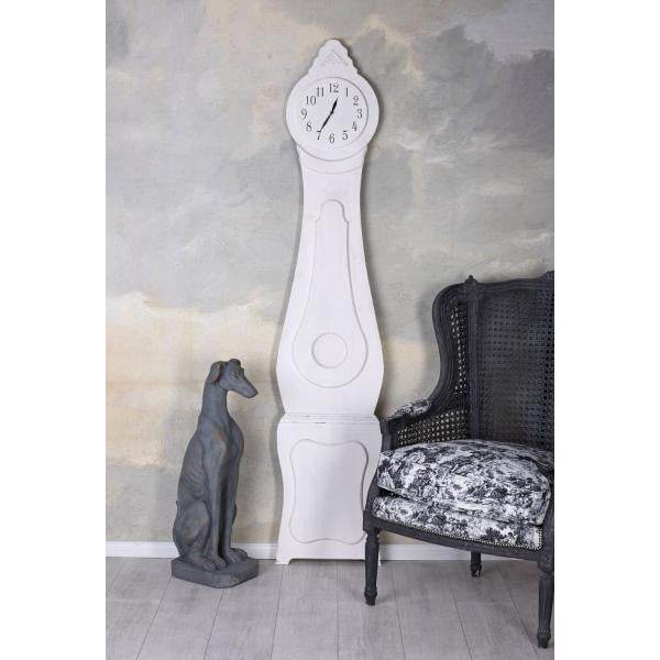 SCHWEDISCHE WANDUHR MORA GROSSUHR SHABBY CHIC WEISS 195 CM