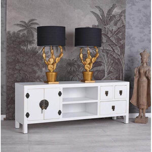 TV LOWBOARD CHINA WEISS FERNSEHSCHRANK SIDEBOARD HOCHZEITSSCHRANK