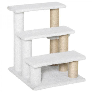 Haustiertreppe Ball 3-stufige Katzentreppe Hundetreppe Tiertreppe Weiss