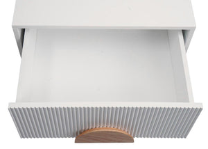 Nachttisch Kommode Beistelltisch 3D-Design Schublade 55x48x41cm weiss