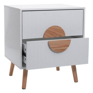 Nachttisch Kommode Beistelltisch 3D-Design Schublade 55x48x41cm weiss