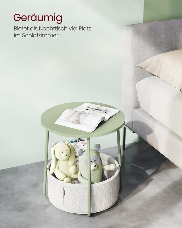 Nachttisch Beistelltisch Grün-Weiss