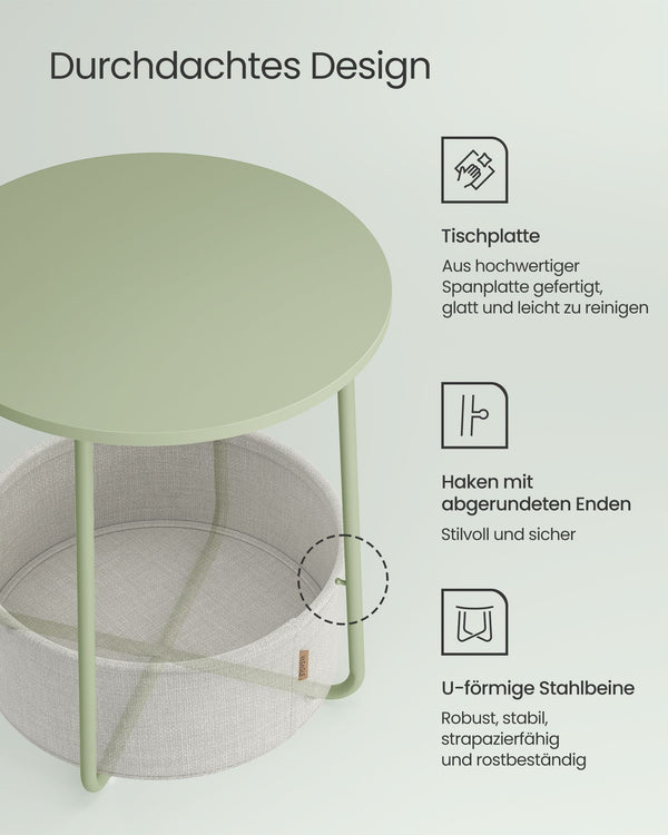 Nachttisch Beistelltisch Grün-Weiss