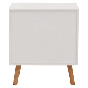 Nachttisch Kommode Beistelltisch Fischgrätenmuster Schublade 55x48x40cm weiss