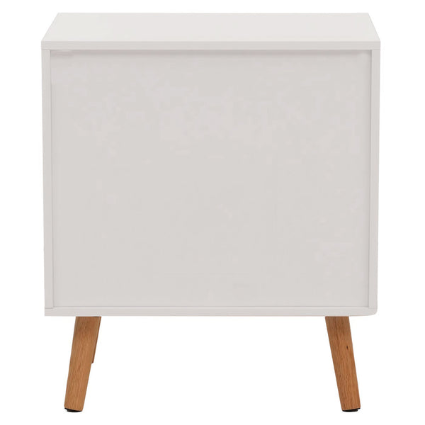 Nachttisch Kommode Beistelltisch Fischgrätenmuster Schublade 55x48x40cm weiss