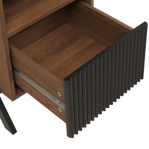 Nachttisch Kommode Beistelltisch Schublade MDF Metall 59x40x40cm natur