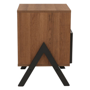 Nachttisch Kommode Beistelltisch Schublade MDF Metall 59x40x40cm natur
