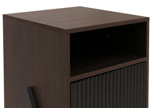 Nachttisch Kommode Beistelltisch Schublade MDF Metall 59x40x40cm Walnuss-Optik