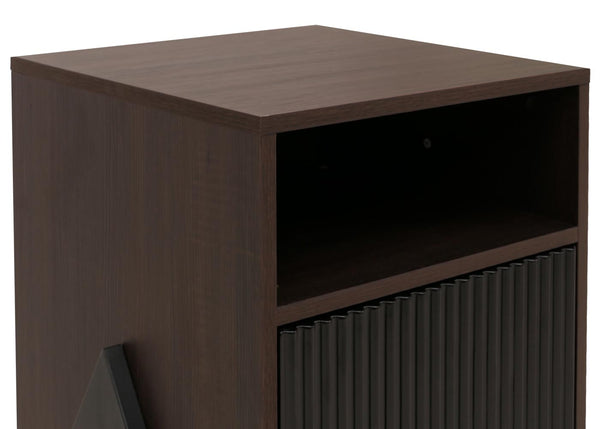 Nachttisch Kommode Beistelltisch Schublade MDF Metall 59x40x40cm Walnuss-Optik