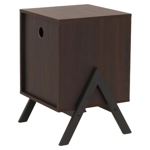 Nachttisch Kommode Beistelltisch Schublade MDF Metall 59x40x40cm Walnuss-Optik