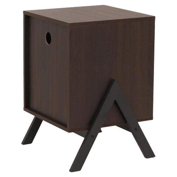 Nachttisch Kommode Beistelltisch Schublade MDF Metall 59x40x40cm Walnuss-Optik