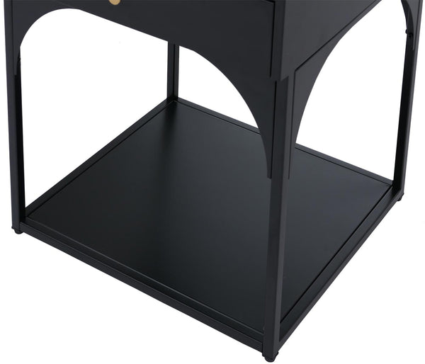 Nachttisch Kommode Beistelltisch Schublade Metall 50x43x41cm schwarz