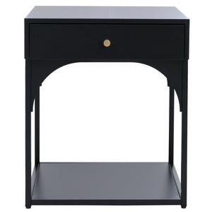 Nachttisch Kommode Beistelltisch Schublade Metall 50x43x41cm schwarz