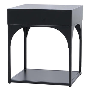 Nachttisch Kommode Beistelltisch Schublade Metall 50x43x41cm schwarz