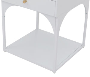 Nachttisch Kommode Beistelltisch Schublade Metall 50x43x41cm weiss