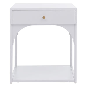 Nachttisch Kommode Beistelltisch Schublade Metall 50x43x41cm weiss