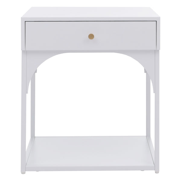 Nachttisch Kommode Beistelltisch Schublade Metall 50x43x41cm weiss