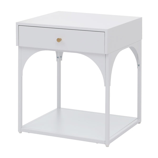 Nachttisch Kommode Beistelltisch Schublade Metall 50x43x41cm weiss