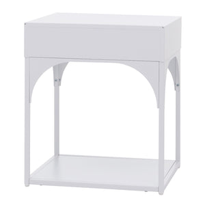 Nachttisch Kommode Beistelltisch Schublade Metall 50x43x41cm weiss