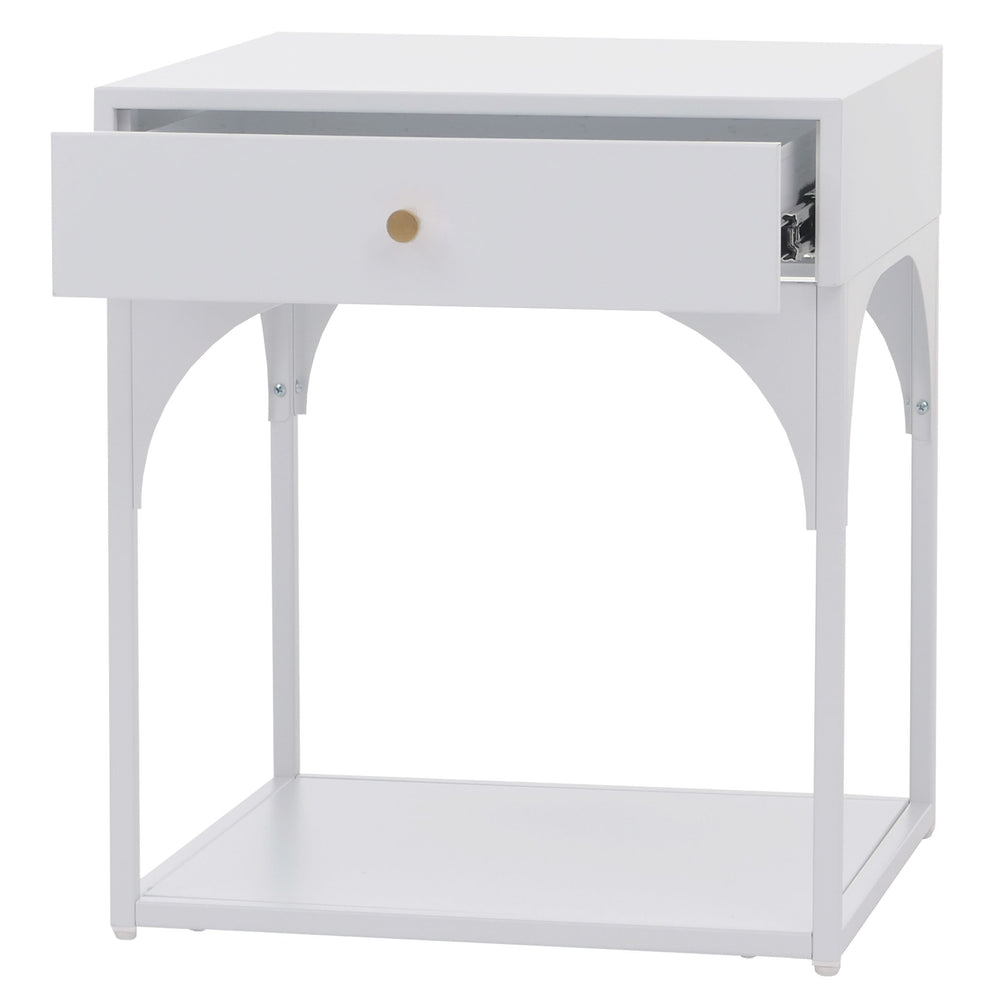 Nachttisch Kommode Beistelltisch Schublade Metall 50x43x41cm weiss