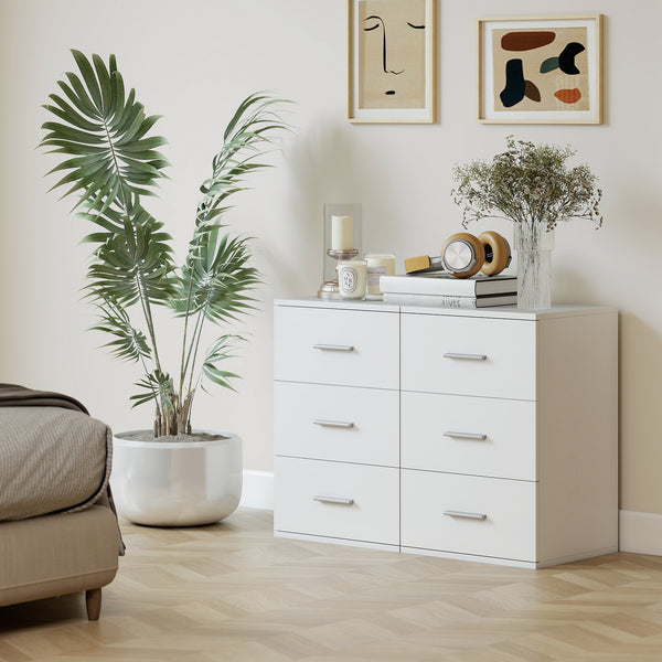 Nachttisch Kommode mit 3 Schubladen für Schlafzimmer weiss