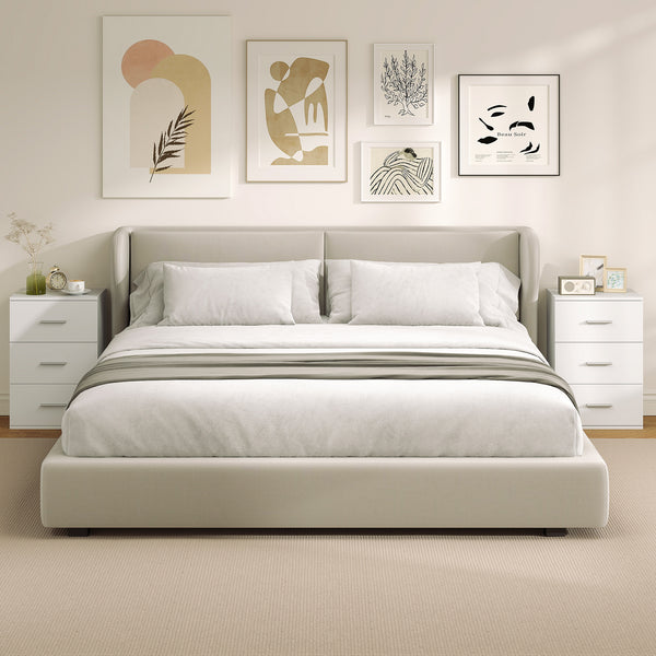 Nachttisch Kommode mit 3 Schubladen für Schlafzimmer weiss