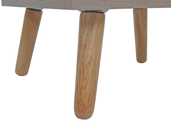Nachttisch Kaffeetisch Beistelltisch Kubu Rattan Eiche-Optik 56x40x40cm
