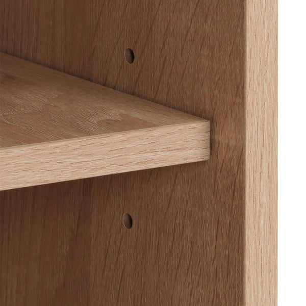 Nachttisch Nachtschrank Beistelltisch Kubu Rattan Eiche-Optik 71x40x41cm