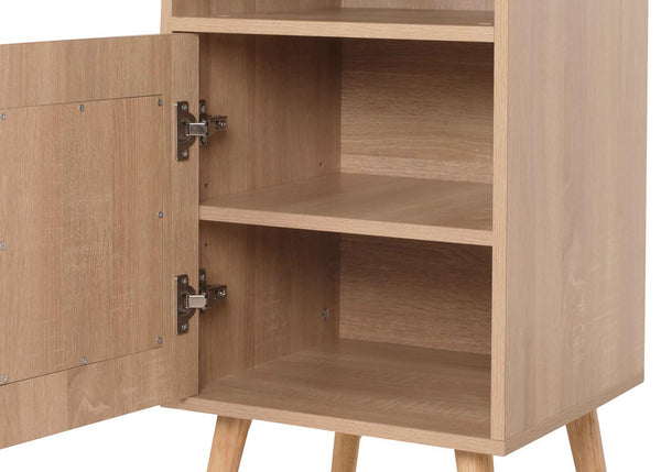 Nachttisch Nachtschrank Beistelltisch Kubu Rattan Eiche-Optik 71x40x41cm
