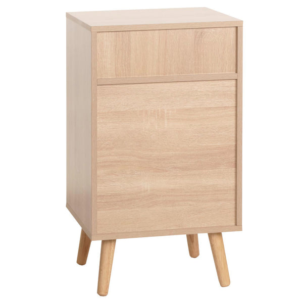 Nachttisch Nachtschrank Beistelltisch Kubu Rattan Eiche-Optik 71x40x41cm