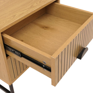 Nachttisch Beistelltisch Schublade MDF Metall 50x48x39cm natur