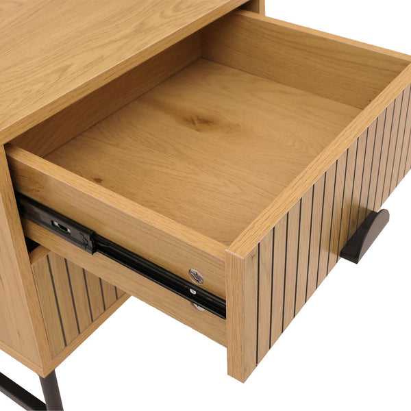 Nachttisch Beistelltisch Schublade MDF Metall 50x48x39cm natur