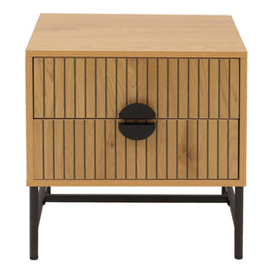 Nachttisch Beistelltisch Schublade MDF Metall 50x48x39cm natur