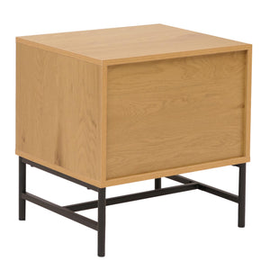 Nachttisch Beistelltisch Schublade MDF Metall 50x48x39cm natur