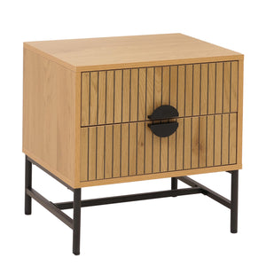 Nachttisch Beistelltisch Schublade MDF Metall 50x48x39cm natur