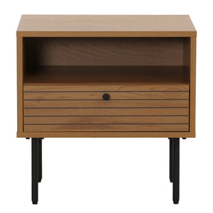 Nachttisch Schublade skandinavischer Stil Metall Holz 50x40x50cm natur