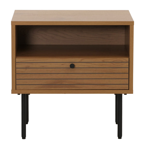 Nachttisch Schublade skandinavischer Stil Metall Holz 50x40x50cm natur