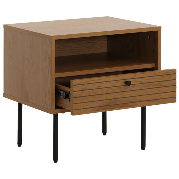 Nachttisch Schublade skandinavischer Stil Metall Holz 50x40x50cm natur