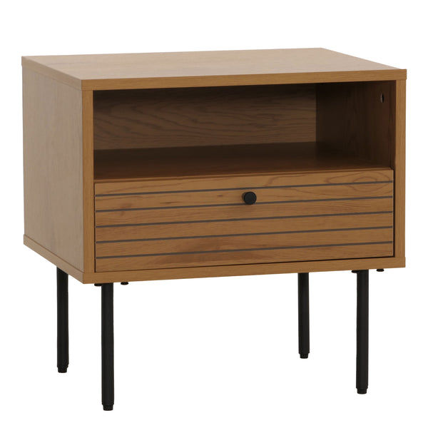 Nachttisch Schublade skandinavischer Stil Metall Holz 50x40x50cm natur