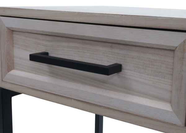 Nachttisch Kommode Beistelltisch Schublade Shabby-Look 59x43x36cm natur