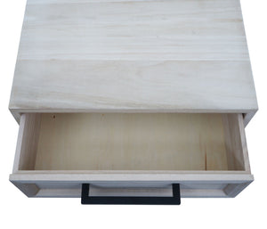 Nachttisch Kommode Beistelltisch Schublade Shabby-Look 59x43x36cm natur