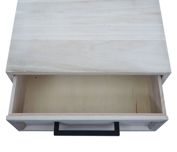 Nachttisch Kommode Beistelltisch Schublade Shabby-Look 59x43x36cm natur